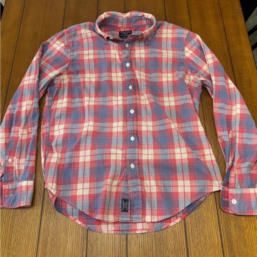 Abercrombie & Fitch Red and Blue Plaid Shirt